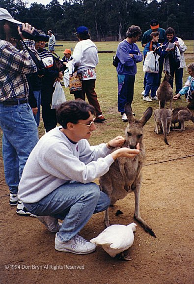 Don feeding Roo at Park