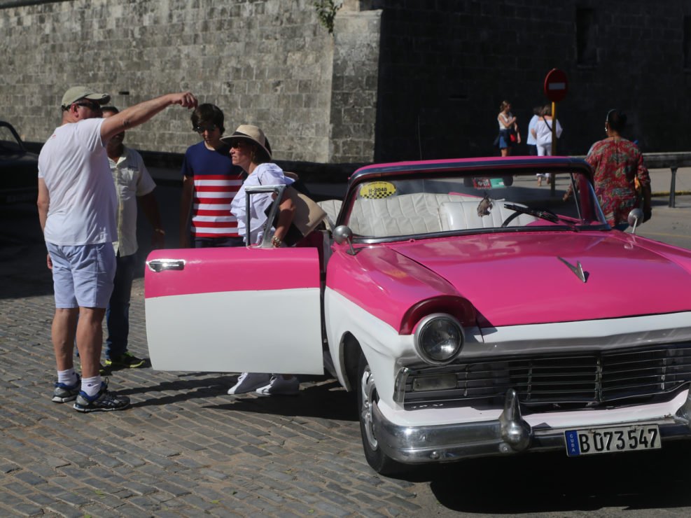 Tourists Rent a Pink Car