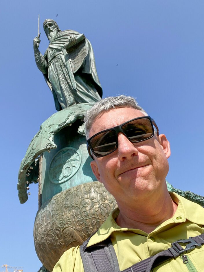 At Monument to Stefan Nemanja at Old Belgrade Station 2