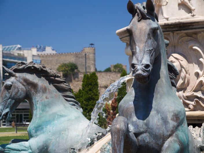 Skopje 30 Military Horses Fountain