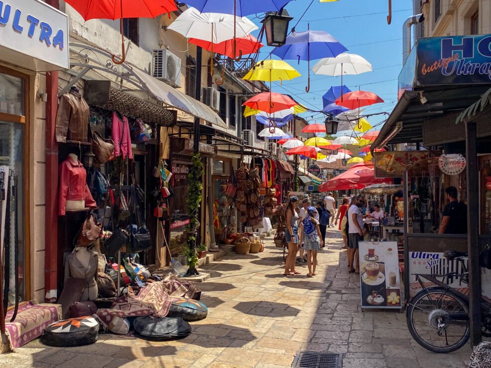 Skopje 35 Old Bazaar Umbrellas