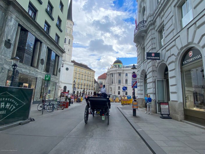 Vienna 39 Michaelerplatz Behind Horse Carriage